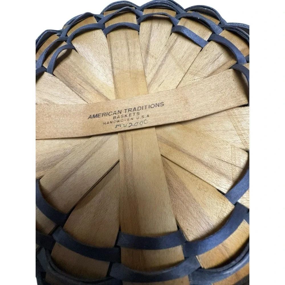 American Traditions Cookie Basket Set w Lid‎ Liner Divider 2000 Farmhouse USA